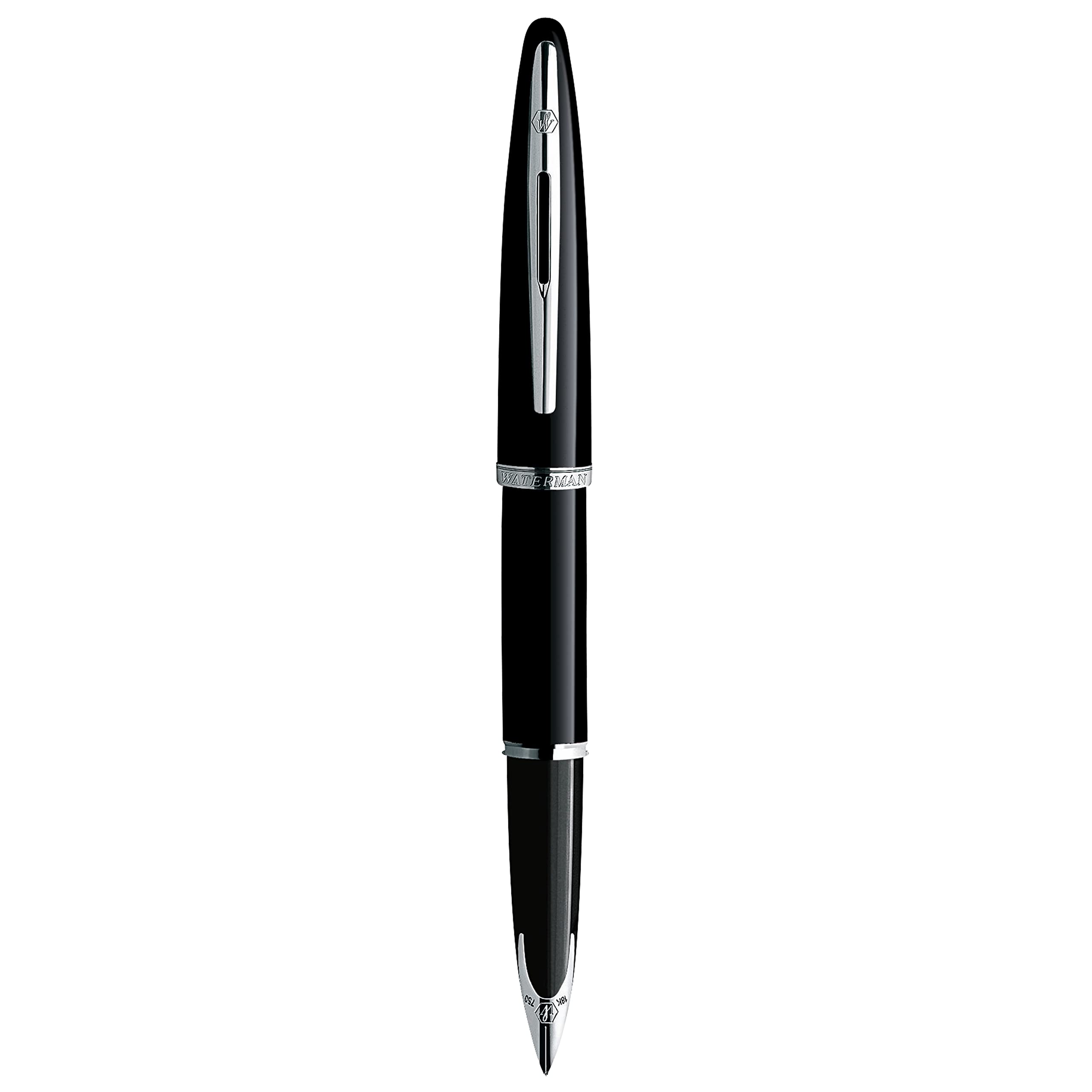 Waterman Duofold Centennial Fountain Pen - Classic Black & Gold Trim, Medium 18K Solid Gold Nib with Converter & Black Ink - Luxury Writing Instrument for Professionals, Collectors & Gift Giving - Perfect for Signatures, Calligraphy & Executive Gifts
