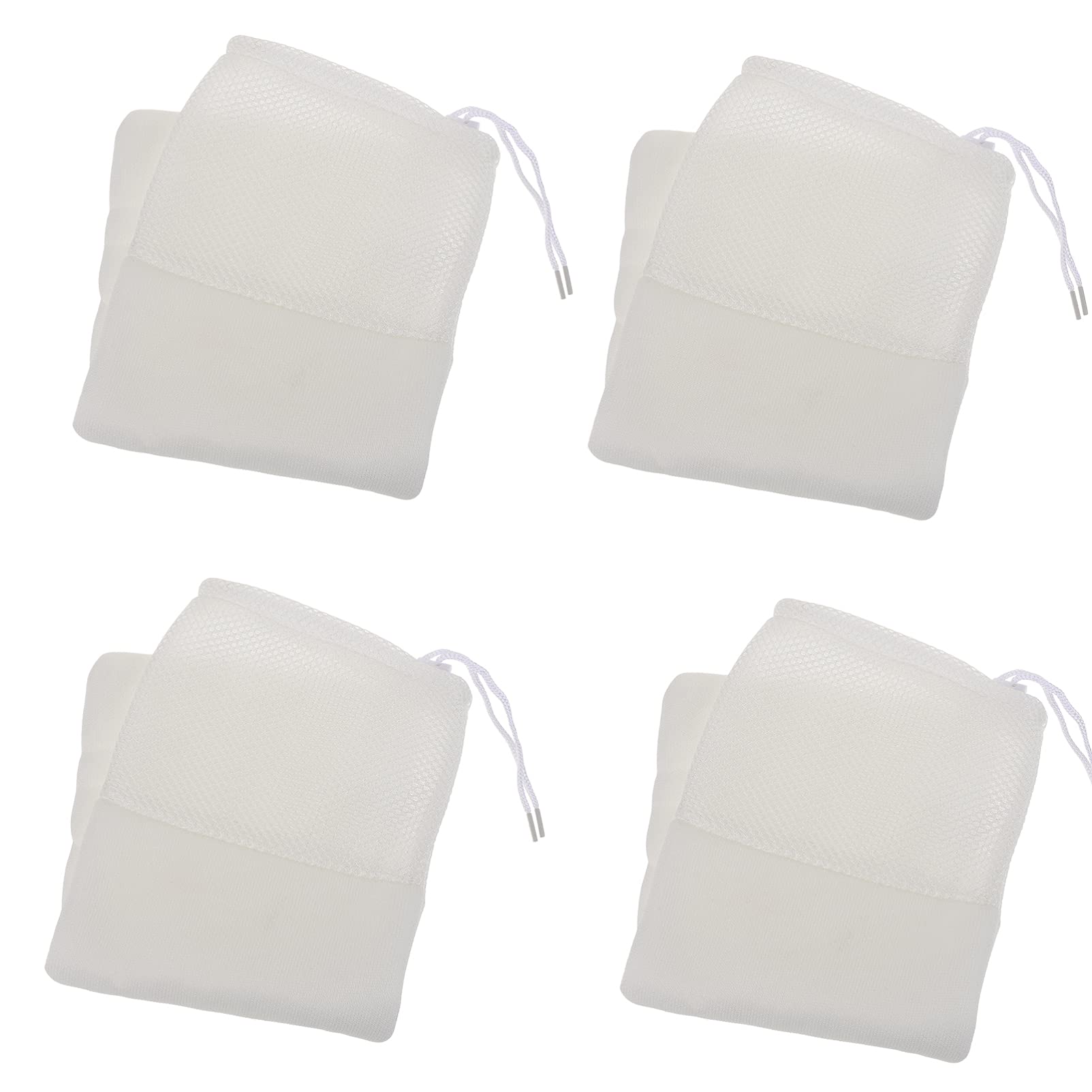 Balacoo 4Pcs Aquarium Filter Bags - Small Mesh Media Filter Bags for Fish Tank, White - Perfect for Aquarium Water Filtration & Chemical Media Storage