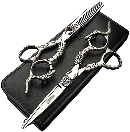 Professional 5.5 Inch Hair Cutting & Thinning Scissors Set - Stainless Steel Salon Shears for Women & Men - Perfect for Home Haircuts, Styling, and Barber Use