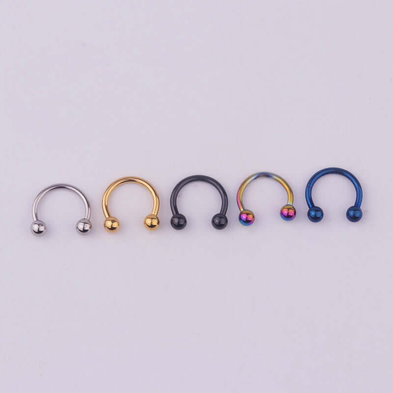 16G 6mm 8mm Horseshoe Eyebrow Cartilage Septum Lip Piercing Ring - Stainless Steel Body Jewelry for Men & Women | Perfect for Eyebrow, Nose, Septum and Lip Piercings | HSER8592