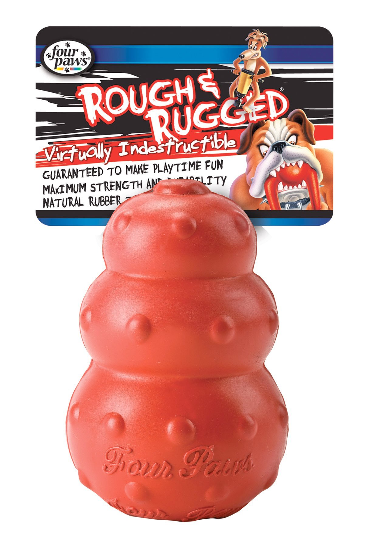 Four Paws Rough & Rugged Pimple Tower Dog Chew Toy - Durable Chewing Toy for Aggressive Chewers, Puppy Teething Relief - Perfect for Indoor Play, Outdoor Adventures & Dental Health