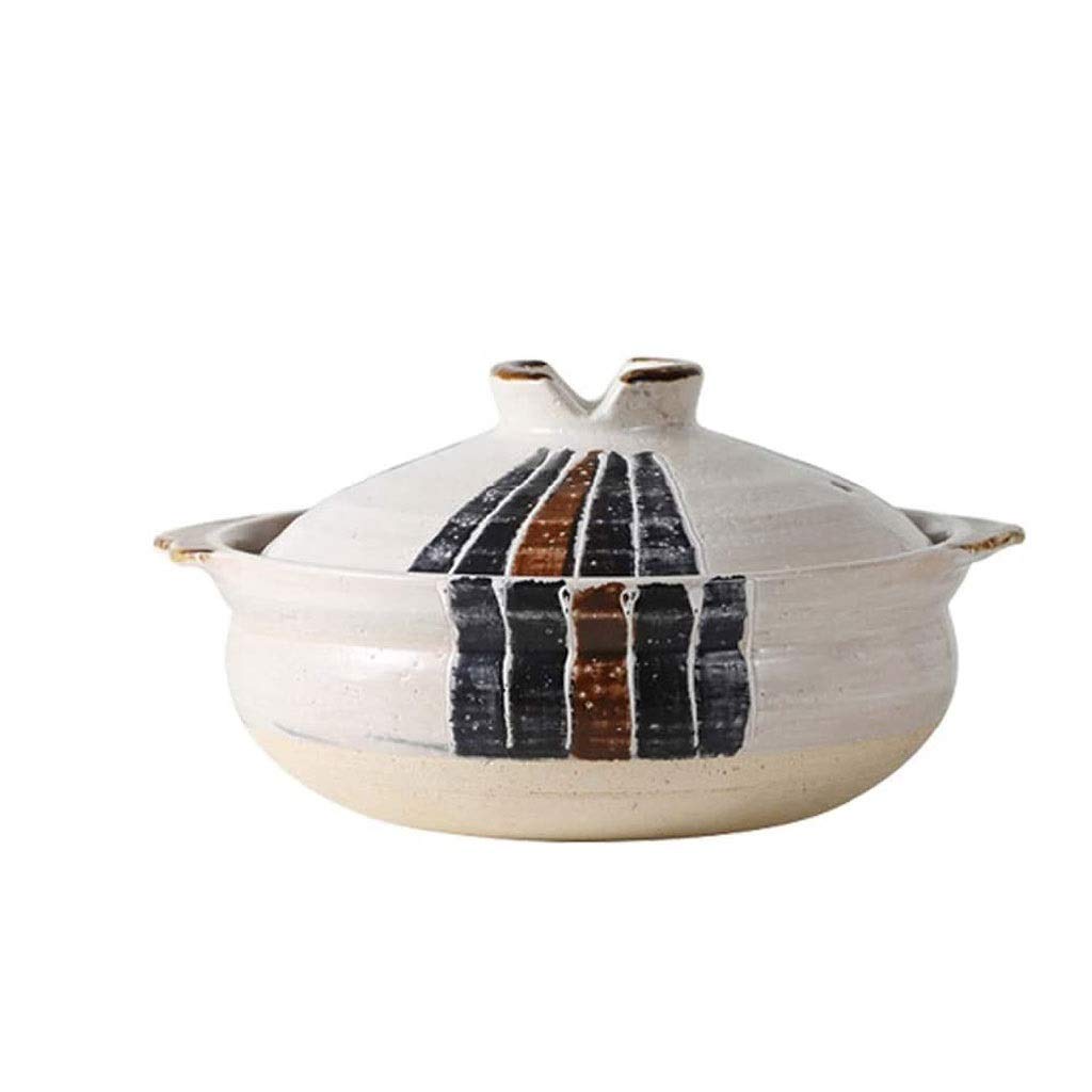 Premium GPPZM Stone Casserole Pot - 11x18x30.5cm Ceramic Hot Pot for Bibimbap, Soup & Stews | Durable Korean-Style Cooking Bowl for Family Meals & Restaurant Use