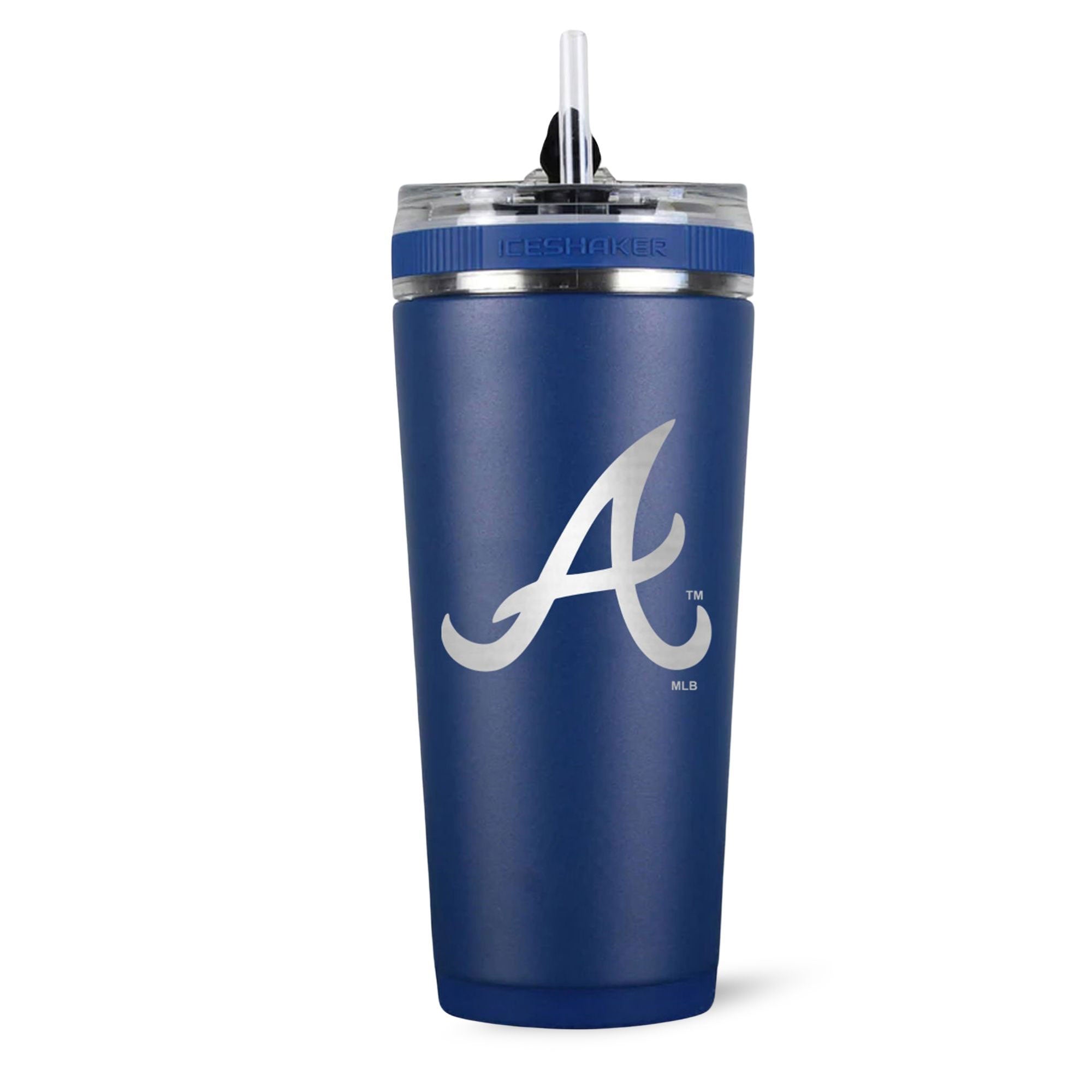 Official Atlanta Braves 26oz Flex Bottle - Insulated Stainless Steel Water Bottle with Straw Lid for Baseball Fans, Gym, Hiking & Outdoor Activities