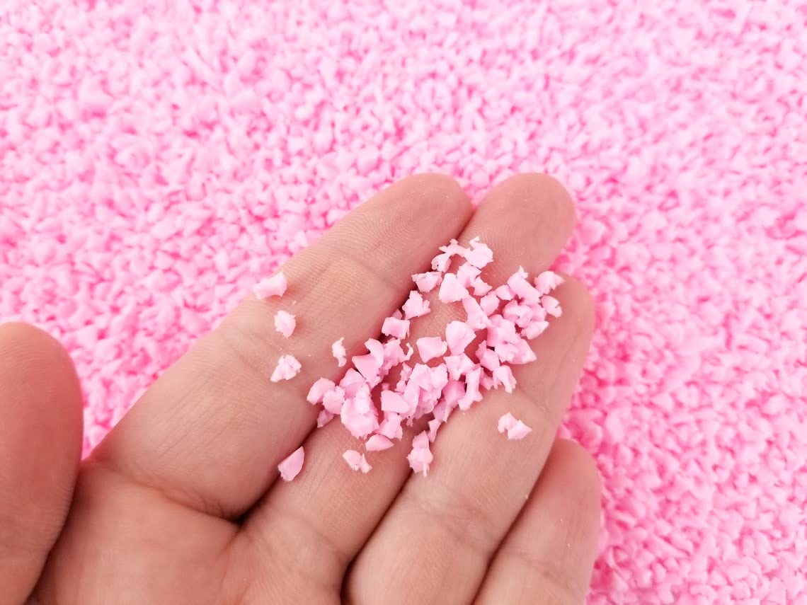 Polymer Clay Crumble Dust - Fake Peanut Chunks & Crushed Dessert Flakes (Strawberry Pink, 25g) for DIY Candy Decorations, Cake Toppings, and Miniature Food Art