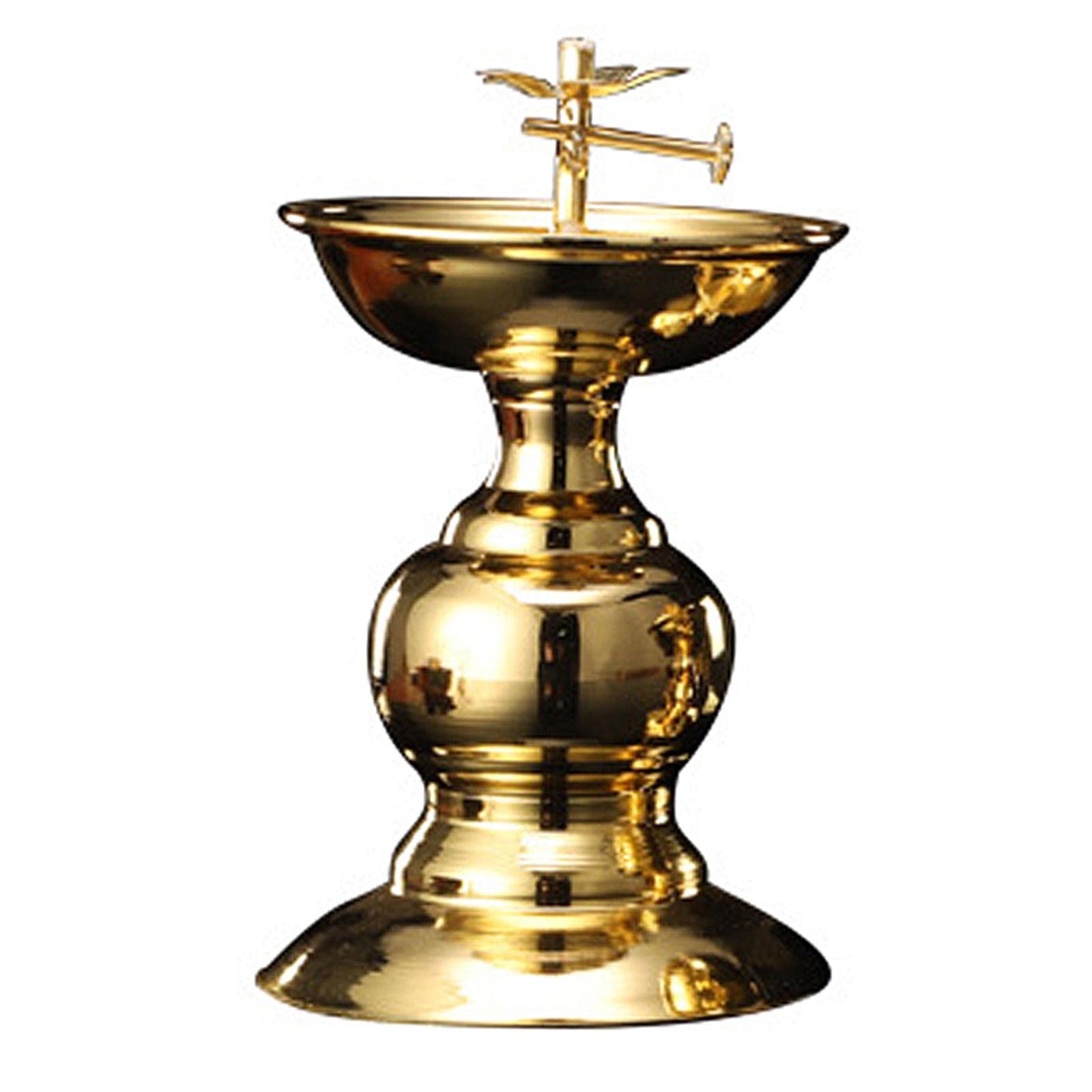 FAKEME Alloy Ghee Lamp Holder - Golden Tibetan Buddhist Oil Lamp Cup for Home Altar, Temple Decor, Wedding & Meditation Spaces - Elegant Candle Holder for Spiritual Practice, Yoga Room & Bedroom Decor