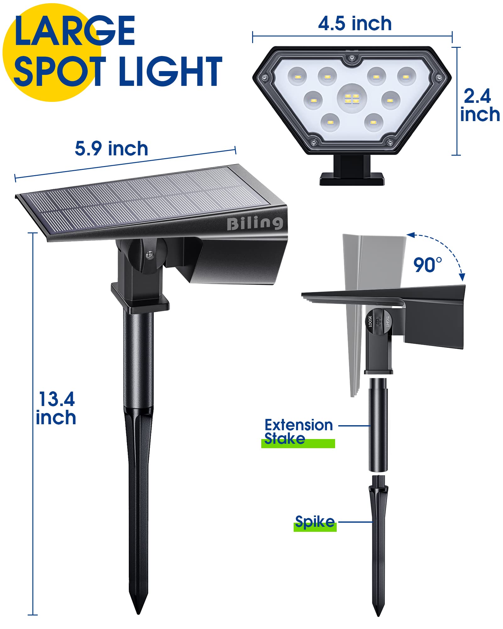 10 Pack Solar Spot Lights Outdoor - 700 Lumen Bright IP67 Waterproof Adjustable Landscape Lighting for Garden, Yard, Pathway, Driveway, Pool & Patio | Warm White Solar Powered Lights for Nighttime Safety & Ambience