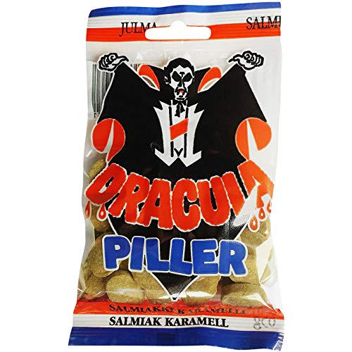 Dracula Piller Hot Salmiakki Candy - 15 Packs (65g Each) | Authentic Scandinavian Licorice | Perfect for Halloween Treats, Party Favors & Unique Gift Ideas