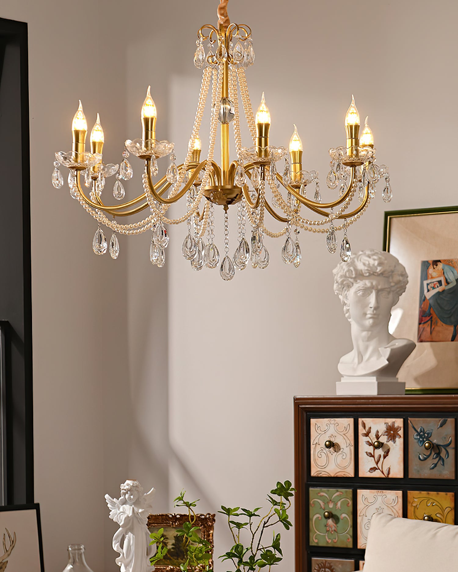 Elegant Allegri Crystal Chandelier - Modern Luxury Ceiling Light Fixture for Dining Room, Living Room & Bedroom Decor