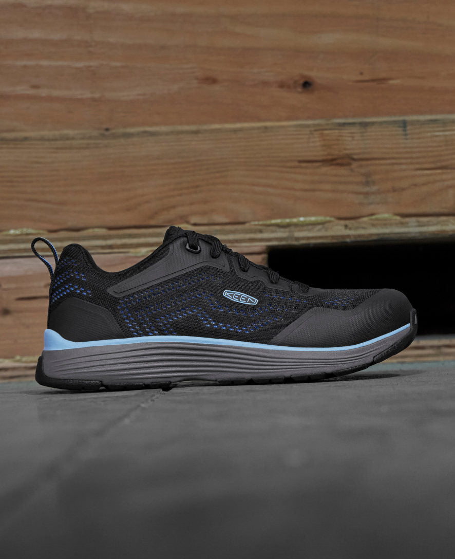 Sparta 2 Women's Aluminum Toe Work Shoes - Airy Blue & Black | Lightweight Safety Footwear for Construction, Warehouse & Outdoor Jobs