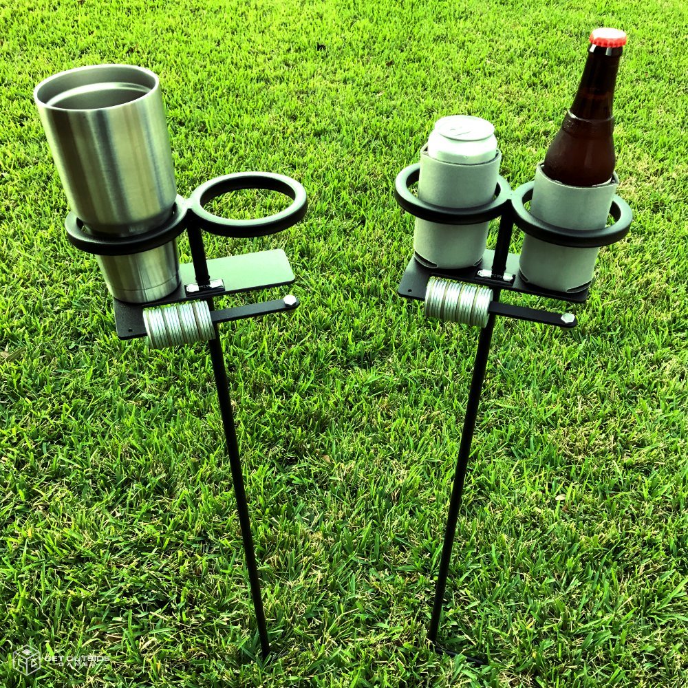 Skolders Heavy Duty Ground Stakes - 2 Pack Outdoor Game Score Keeper & Drink Holder for Cornhole, Beer Pong, Backyard Parties & Tailgating - Perfect for Lawn Games, BBQs and Outdoor Events