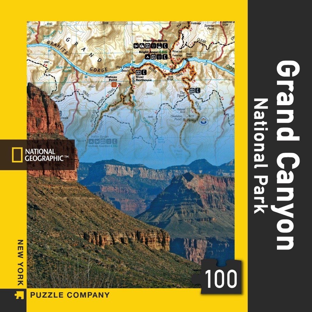 New York Puzzle Company - National Geographic Grand Canyon 100-Piece Mini Jigsaw Puzzle for Adults & Kids - Perfect for Family Game Night, Travel & Educational Activities