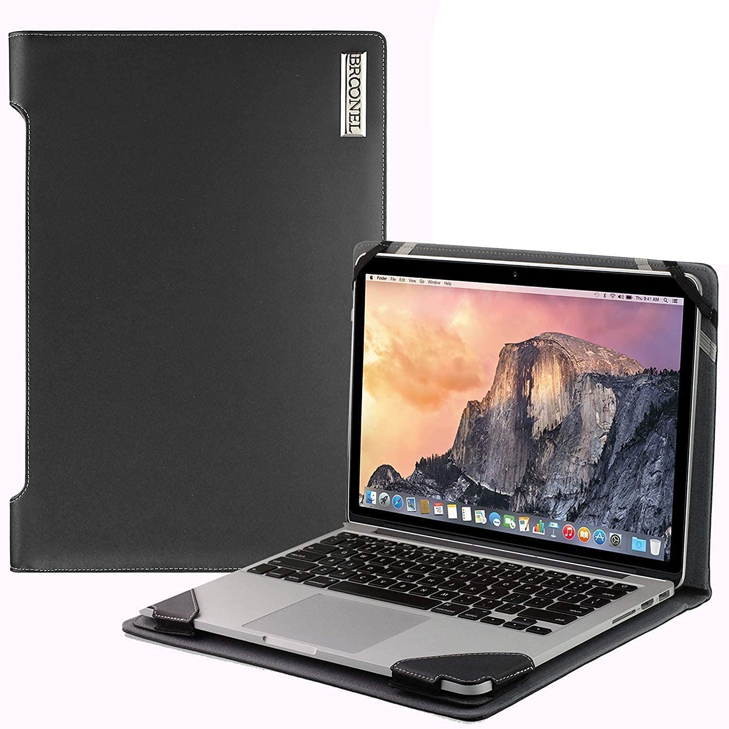Broonel Premium Black Leather Laptop Case for Lenovo IdeaPad Flex 5 14