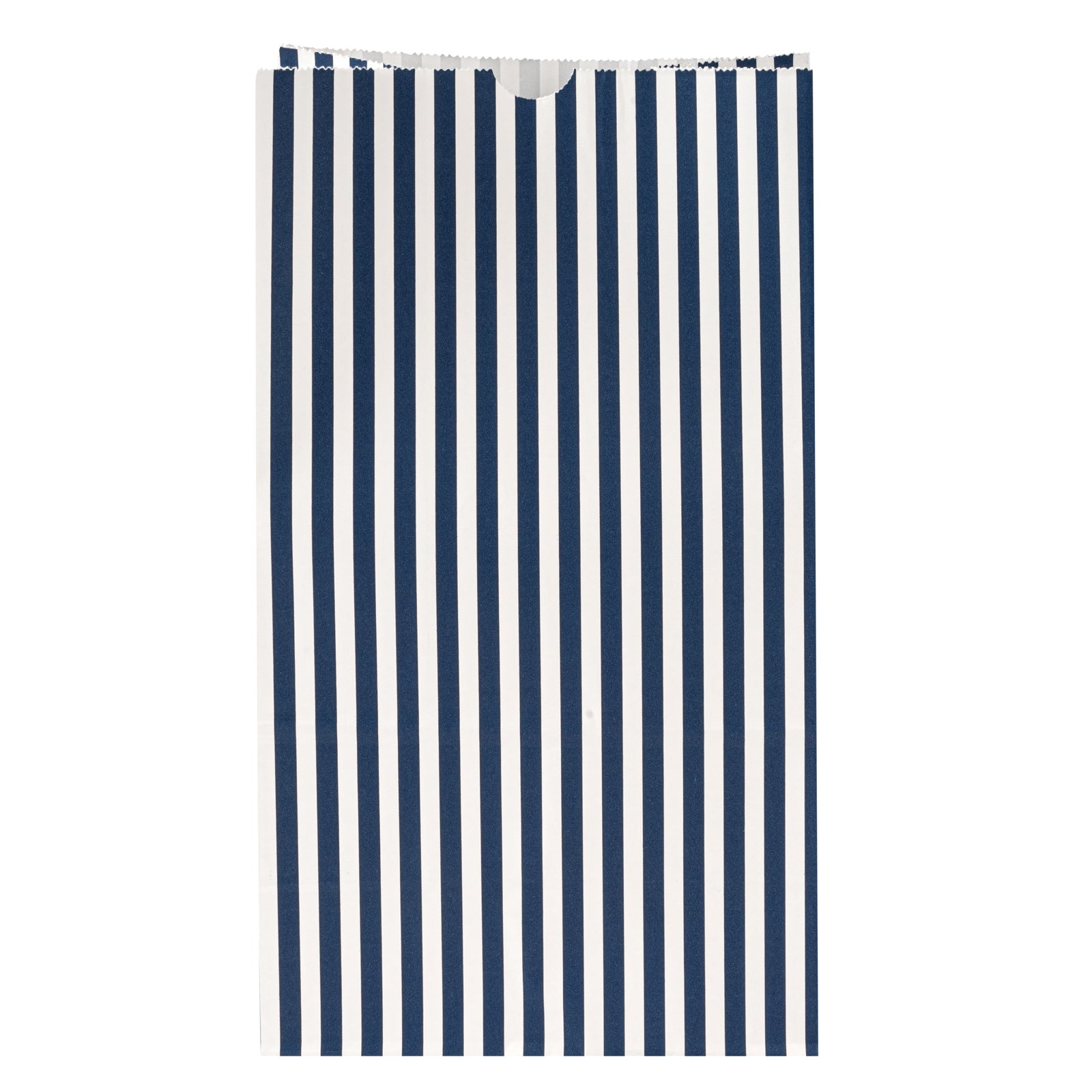 Premium Blue and White Striped Paper Bags - 12 lb Weight Capacity, 7 x 4.25 x 12.5 Inches (100 Count Box) - Perfect for Gift Wrapping, Party Favors, and Retail Packaging