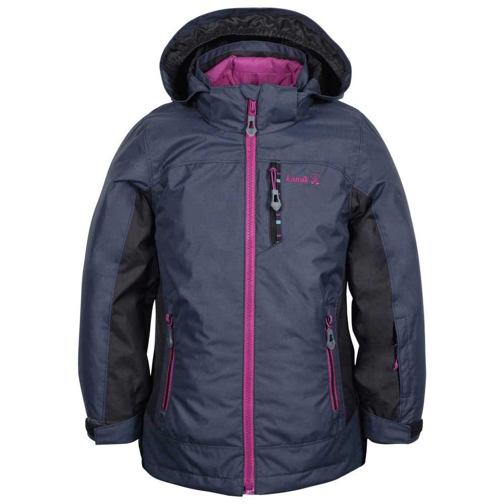 Kamik Kids Austen Jacket for Baby Girls - Waterproof Winter Coat for Infants, Toddlers & Kids (Charcoal Black/Noir) - Perfect for Snow Play, School & Outdoor Adventures