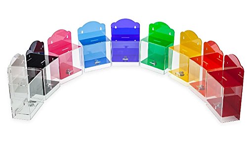 Deluxe Clear Acrylic Donation Box with Lock - Ticket Collection Box for Countertop or Wall Mount | Church, Charity Events, Retail Stores & Fundraisers