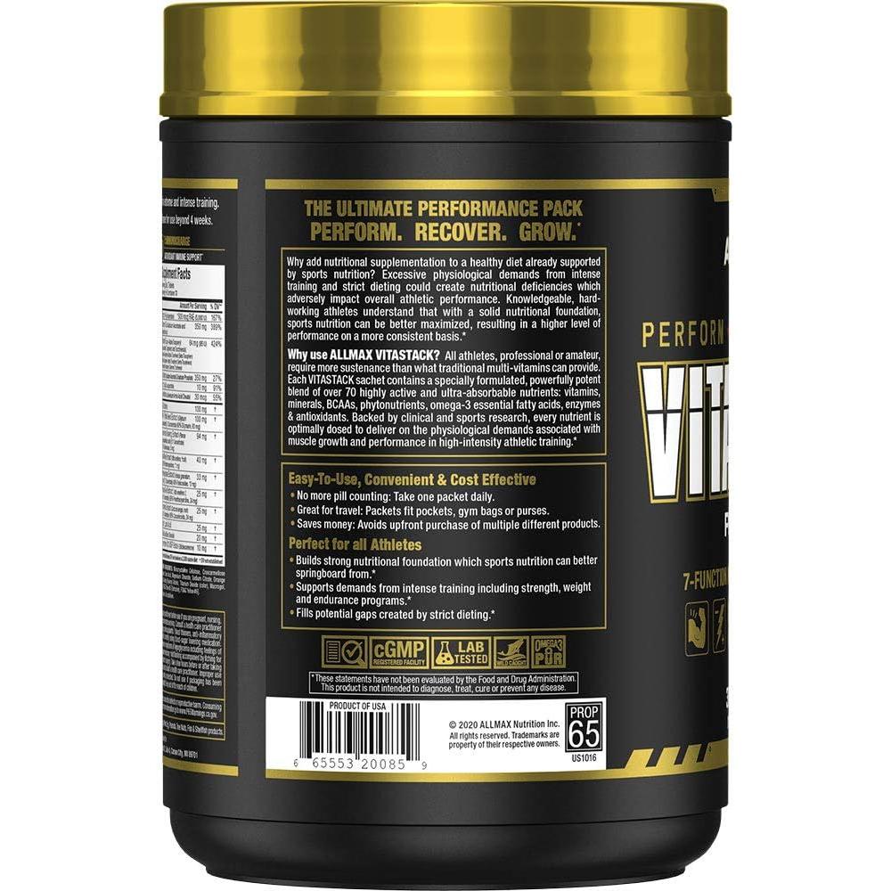 ALLMAX VITASTACK Multivitamin Supplement for Men & Women - 120 Capsules with Essential Vitamins & Minerals - Supports Immune System, Energy & Overall Health - Perfect for Daily Wellness Routine & Active Lifestyle