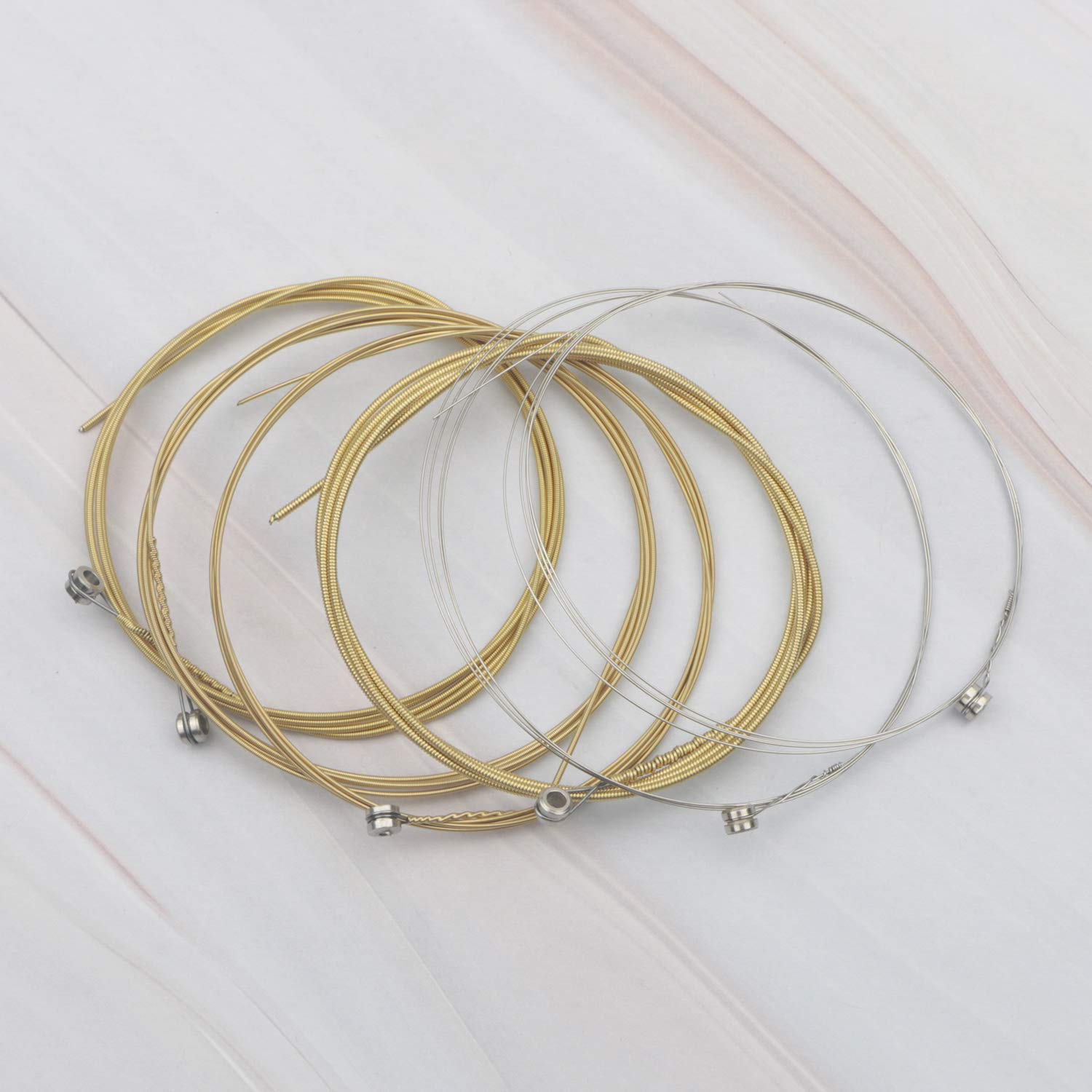Premium Swhmc Acoustic Guitar Strings - Nickel Alloy Set (E-.010, B-.013, G-.023, D-.030, A-.036, E-.046) - Clear & Gold Finish - 6 Individually Packed Strings - Perfect for Studio Recording & Live Performances