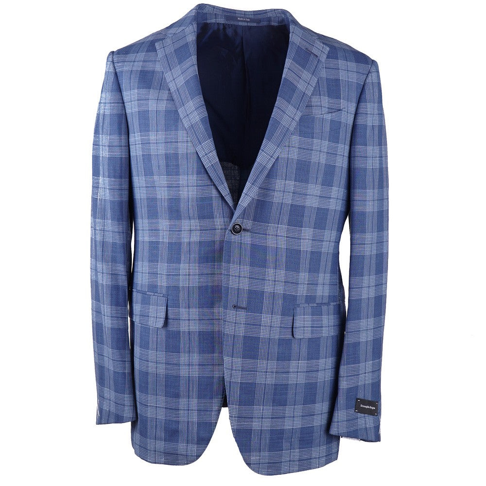 Ermenegildo Zegna Men's Wool Silk Linen Blazer - Premium Lightweight Sport Coat for Business, Weddings & Formal Occasions