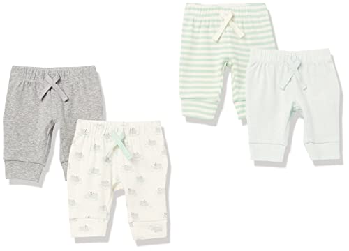 Amazon Essentials Baby Boys' Cotton Pull-On Pants Multipack - Soft & Comfortable Stretchy Waistband for Playtime, Daycare & Everyday Wear (3-Pack)