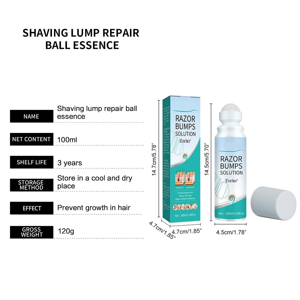 Best Razor Bumps Treatment Solution for Men & Women | Ingrown Hair Prevention | Redness & Itch Relief | Moisturizing Repair Essence | Post-Shave Care for Smooth Skin