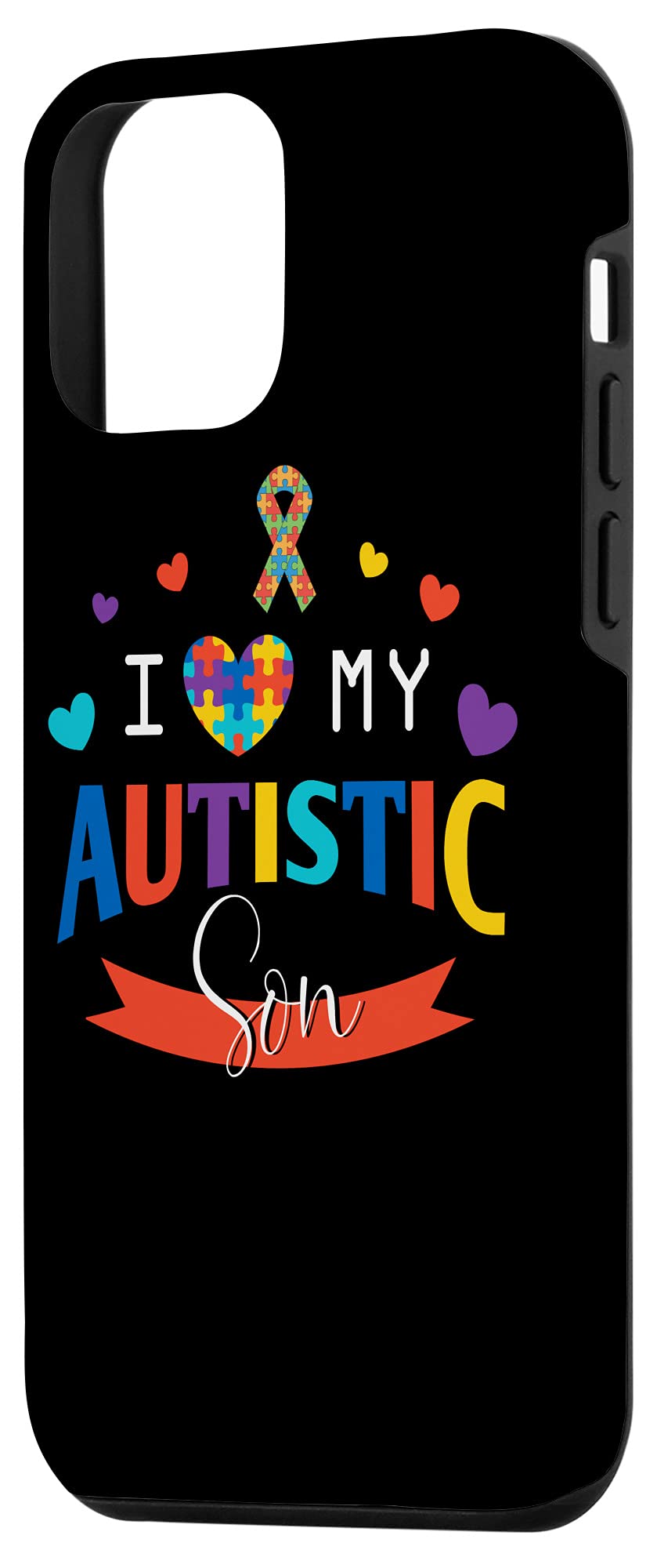 iPhone 12 Mini Case - Autism Awareness Design with 'I Love My Autistic Son' - Supportive Family Protective Cover for Daily Use & Special Occasions