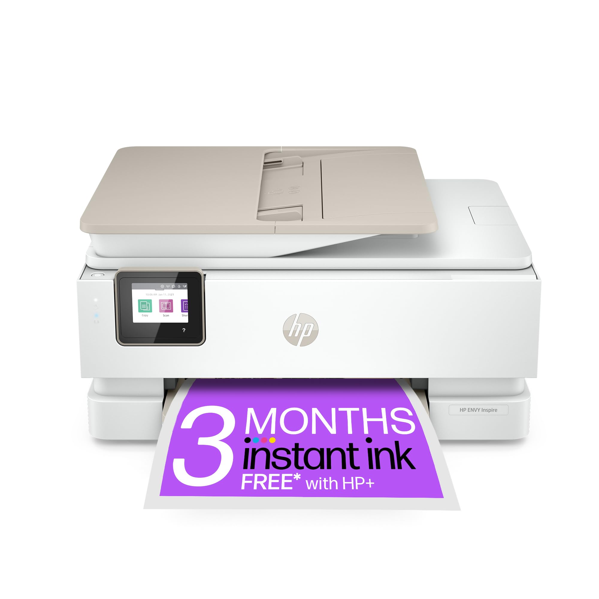 HP ENVY Inspire 7920e Wireless All-in-One Color Printer with 35-Page Auto Document Feeder - Includes 3 Months Instant Ink & HP+ (White) | Perfect for Home Office, Remote Work & Small Business Printing