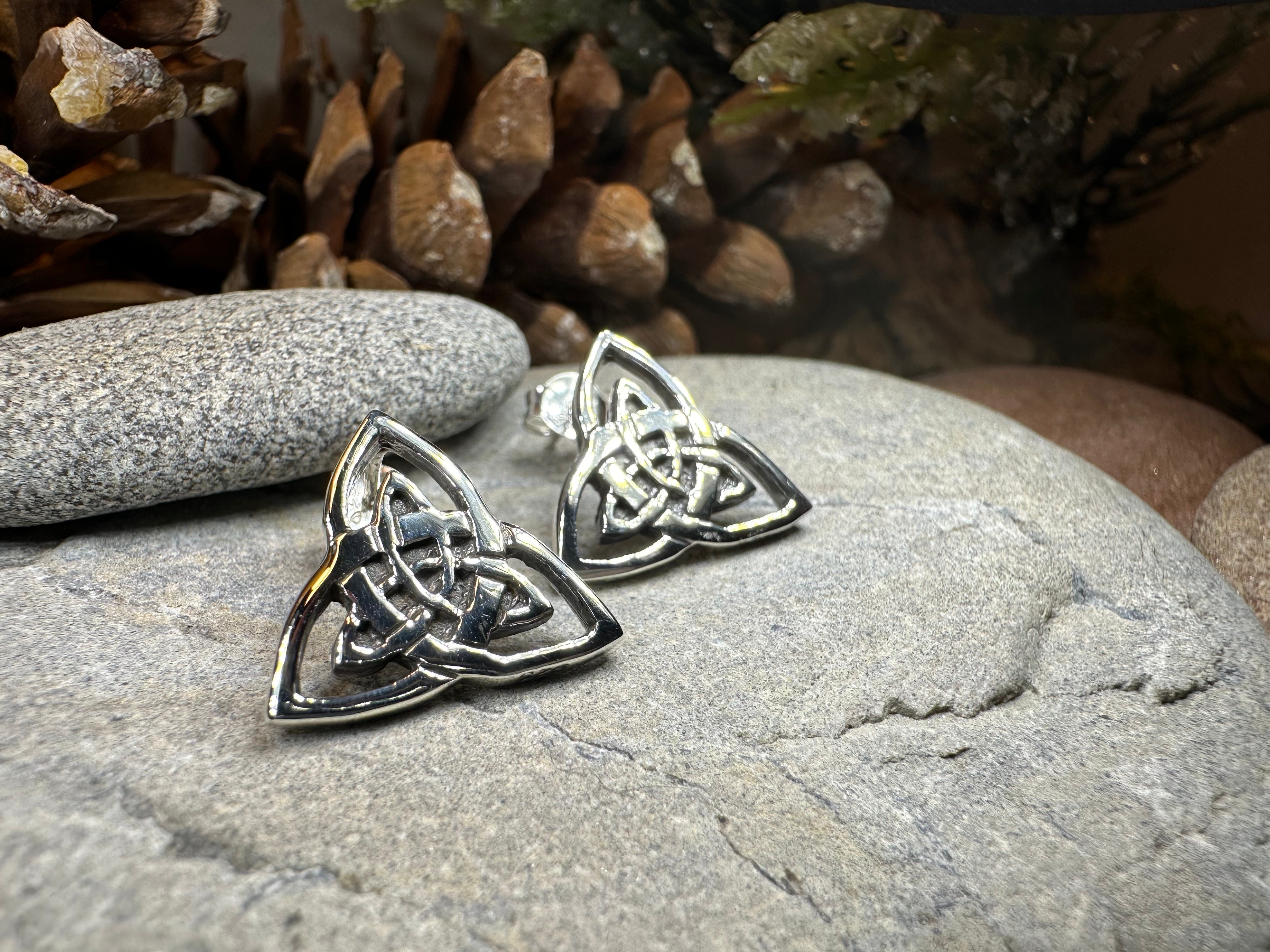 Celtic Trinity Knot Sterling Silver Post Earrings for Women | Irish Symbol of Love, Friendship & Loyalty | Perfect for Weddings, Anniversaries & Gifts