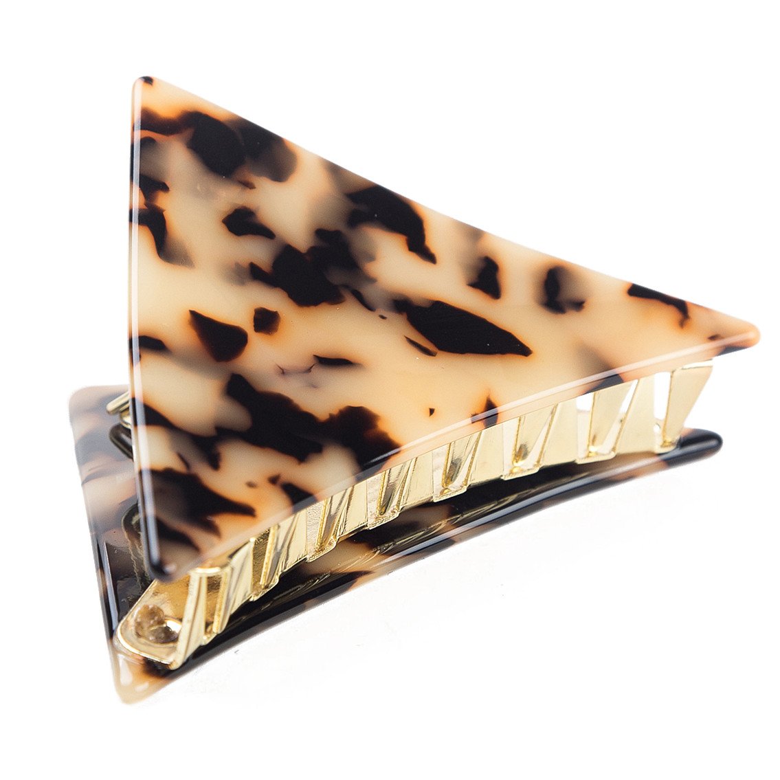 Handmade Celluloid French Hair Clips - Large Triangle Tortoise Shell Barrettes for Women | Luxury Fashion Hair Accessories | Perfect for Weddings, Parties & Everyday Elegance