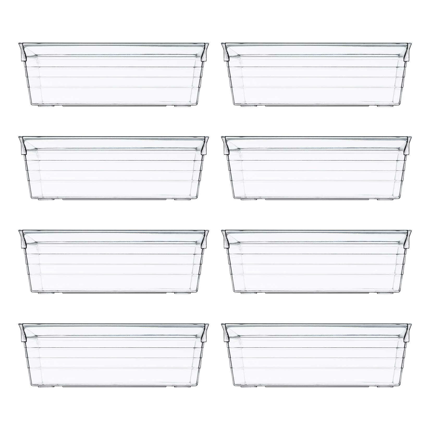 Clear Plastic Drawer Organizer Trays - 6