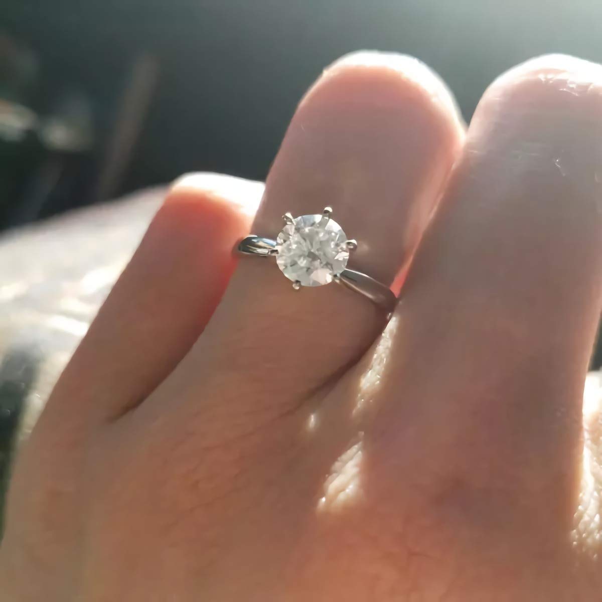 1 Carat (ctw) Moissanite Engagement Rings for Women - 10K, 14K, 18K Gold & Platinum Plated Silver - Sparkling Wedding, Proposal & Anniversary Jewelry Gift