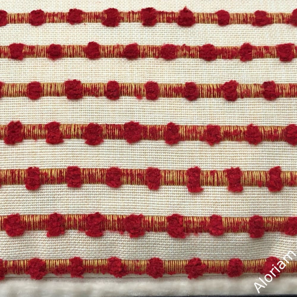 Sinclair Red Tan Embroidered Texture Stripe Pillow Cover - Premium Kravet Fabric Home Decor for Sofa, Bed & Living Room