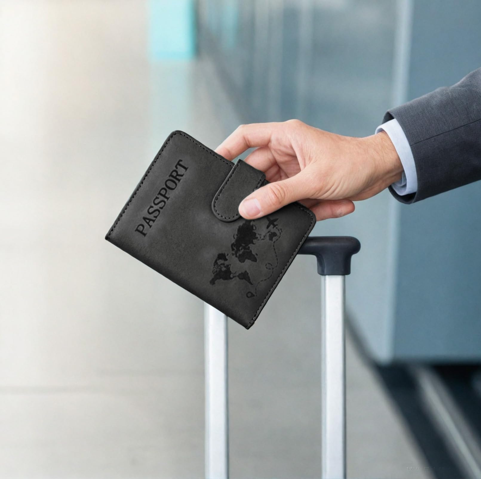 RFID Blocking Passport Holder for Travel - 2 Pack Leather Passport Cover for Women & Men - Perfect for Airports, Vacations & International Trips