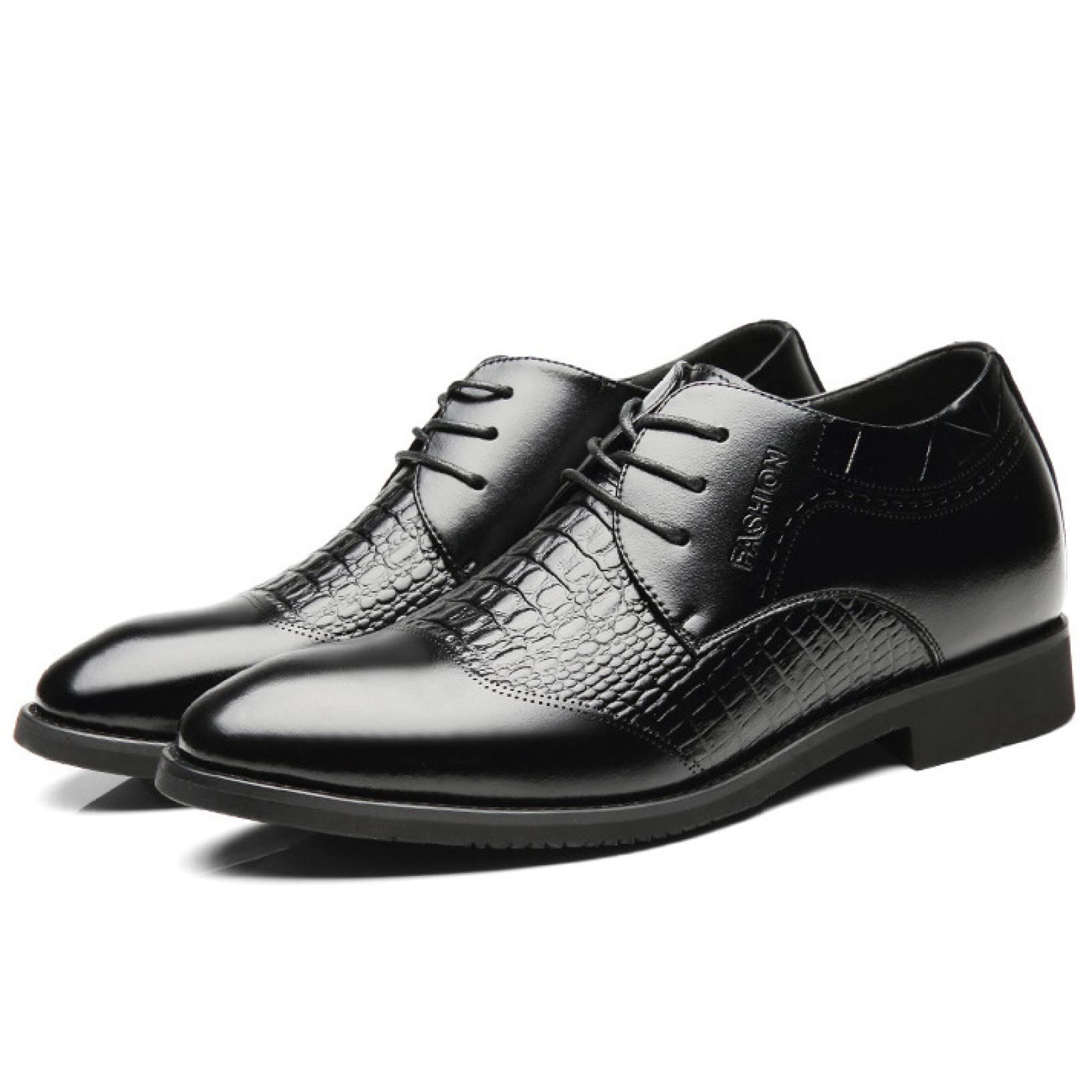 Men's Comfortable Pointed Toe Oxford Dress Shoes - Height Increasing Derby Business Formal Shoes for Men | Perfect for Office, Wedding & Special Occasions