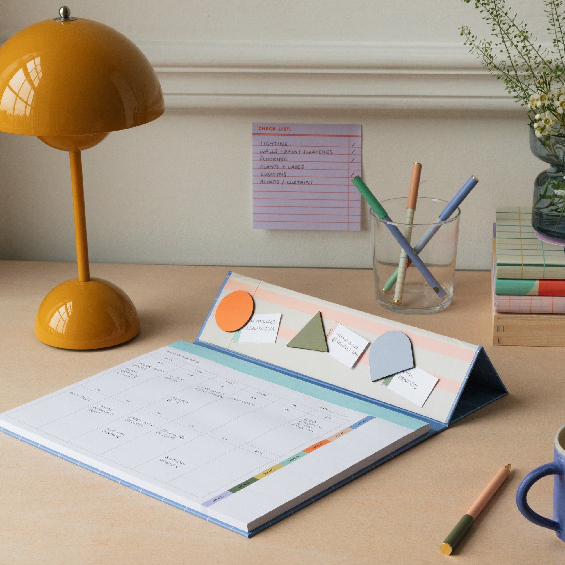 Inkerie Magnetic Weekly Desk Planner - Whiteboard Calendar for Office & Home Organization - Perfect for Scheduling, Goal Tracking & Productivity Planning