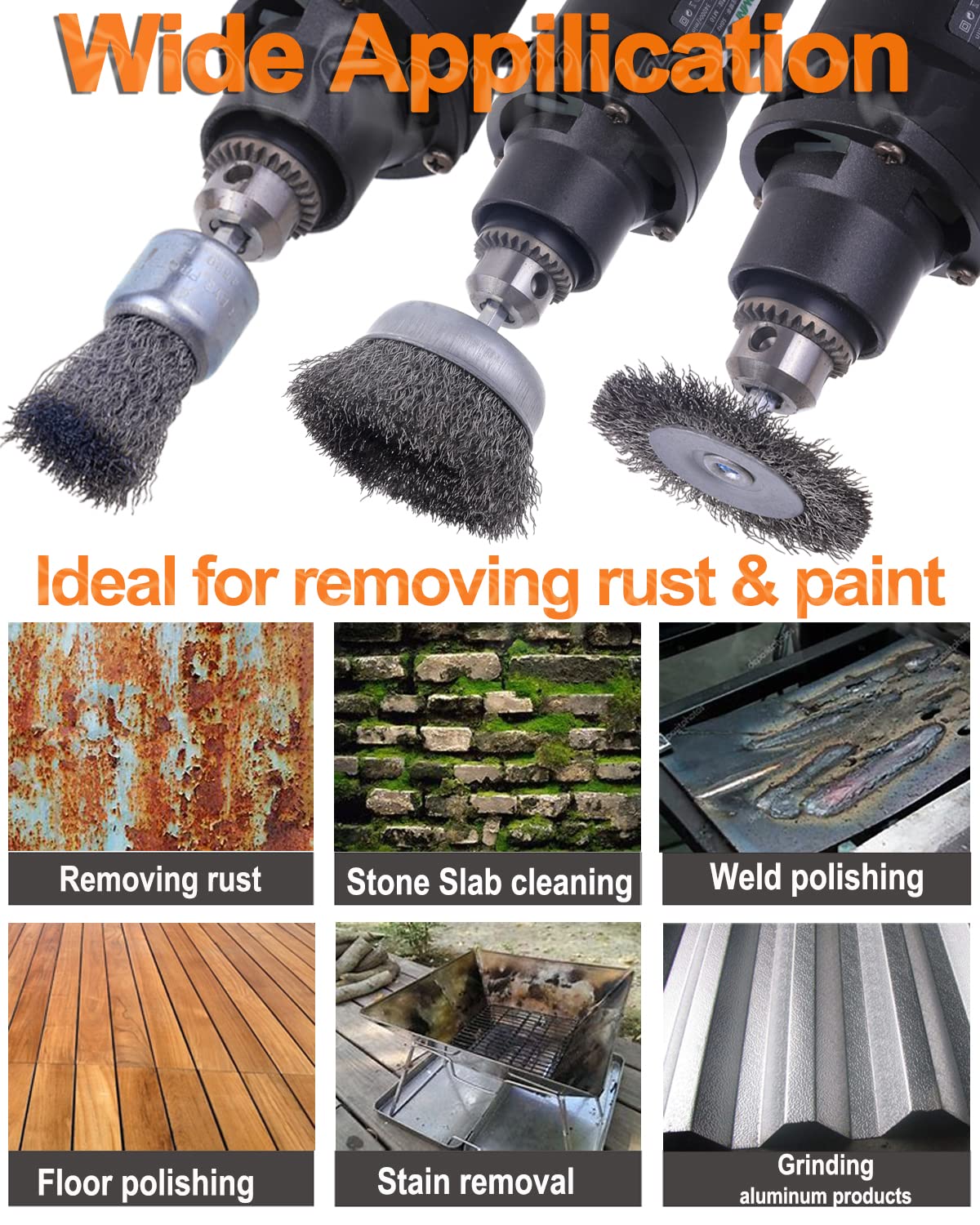 **Rocaris 40-Pack Carbon Steel Wire Wheel Brush Set – 1/4-Inch Hex Shank, Cup Brush, Wheel Brush & Pen Brush – Rust Removal, Corrosion Cleaning & Surface Scrubbing – Ideal for Metal, Wood & Automotive Surfaces**