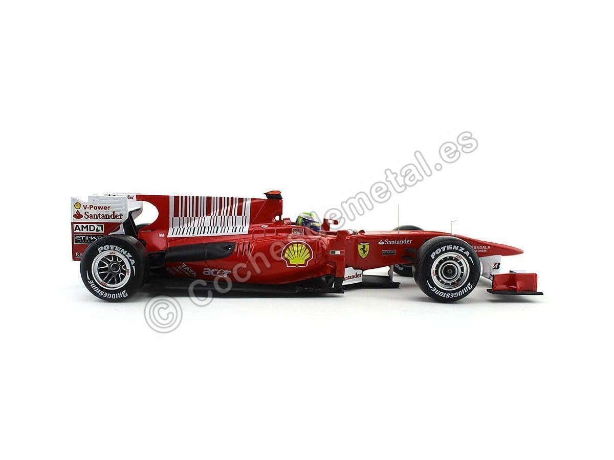 Mattel Hot Wheels Elite T6288 1:18 Scale Die-Cast Ferrari F10 Formula 1 Race Car - 2010 Bahrain GP Edition #7 Felipe Massa - Collectible Model Car for Display & Racing Enthusiasts