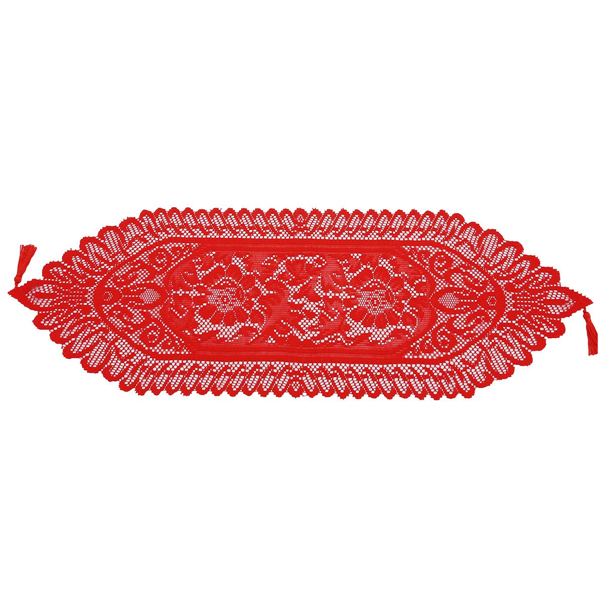 Elegant Red Lace Table Runner 13x35 Inch - Perfect for Wedding, Party & Coffee Table Decor - Durable & Stylish Home Dining Accessory