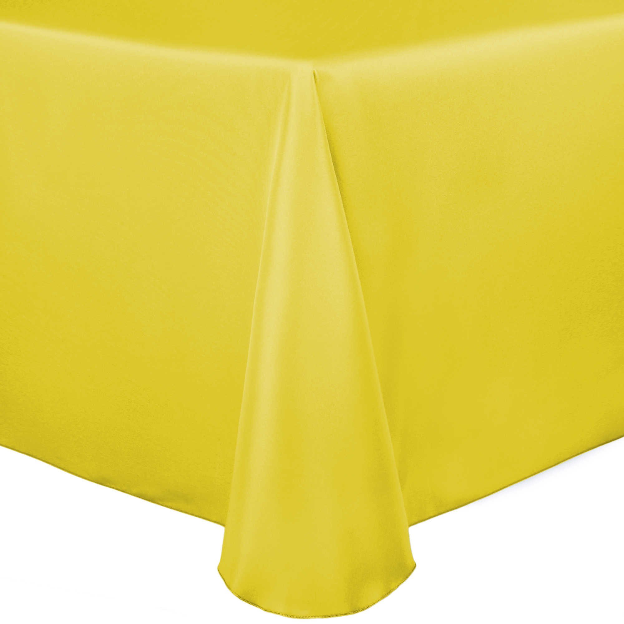 Ultimate Textile - 2 Pack Bridal Satin 108 x 156-Inch Rectangular Tablecloth in Lemon Yellow - Perfect for Weddings, Banquets & Formal Events