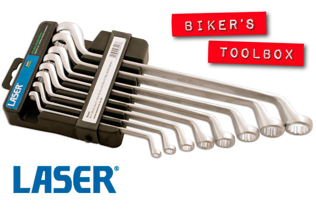8-Piece Offset Ring Spanner Set - Metric & SAE Wrench Kit for Automotive, Machinery & DIY Repairs - Durable Steel Construction for Tight Spaces & Heavy-Duty Use