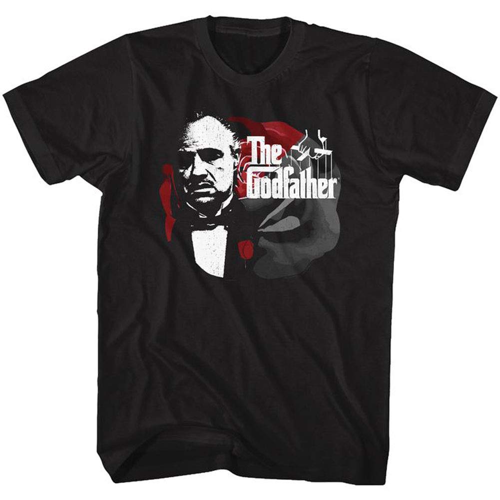 Godfather Men's Rose & Logo Graphic T-Shirt - Vintage Mafia Inspired Casual Tee for Streetwear & Movie Fan Fashion