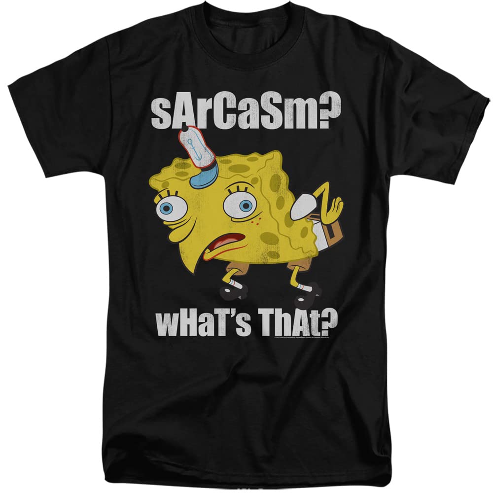 Spongebob Sarcasm Meme Graphic T-Shirt for Men & Women | LOGOVISION Unisex Tall Tee | Funny Cartoon Pop Culture Shirt for Casual Wear & Gifts