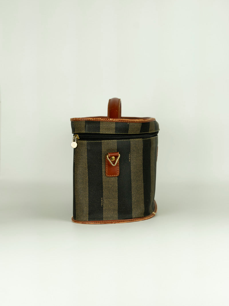 Fendi Striped Fabric Beauty Case - Travel Makeup Bag for Women, Perfect for Cosmetics Storage & On-the-Go Organization