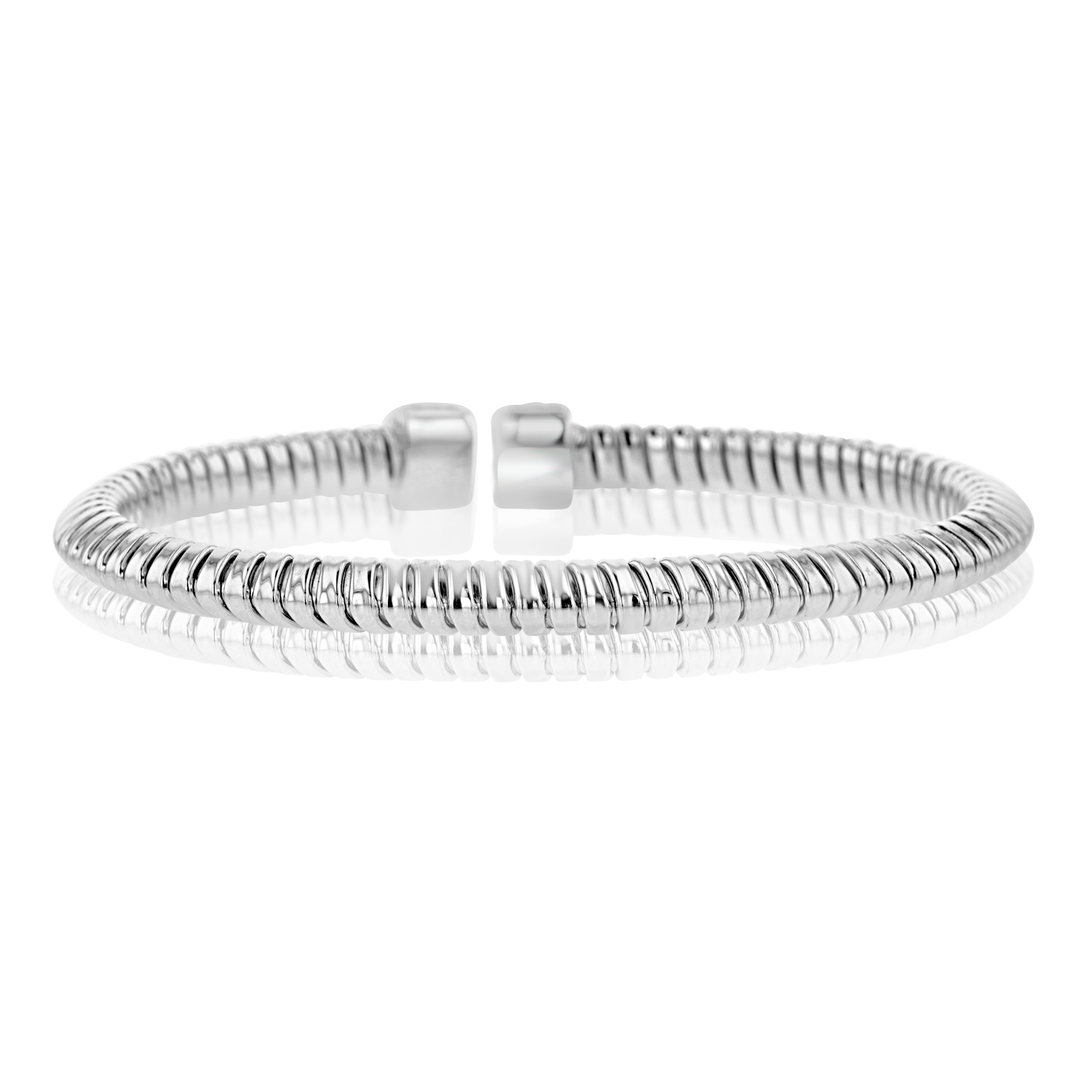 18K White Gold 0.57 Carat Diamond Cuff Bangle Braceet - Elegant Jewelry for Weddings, Anniversaries & Special Occasions