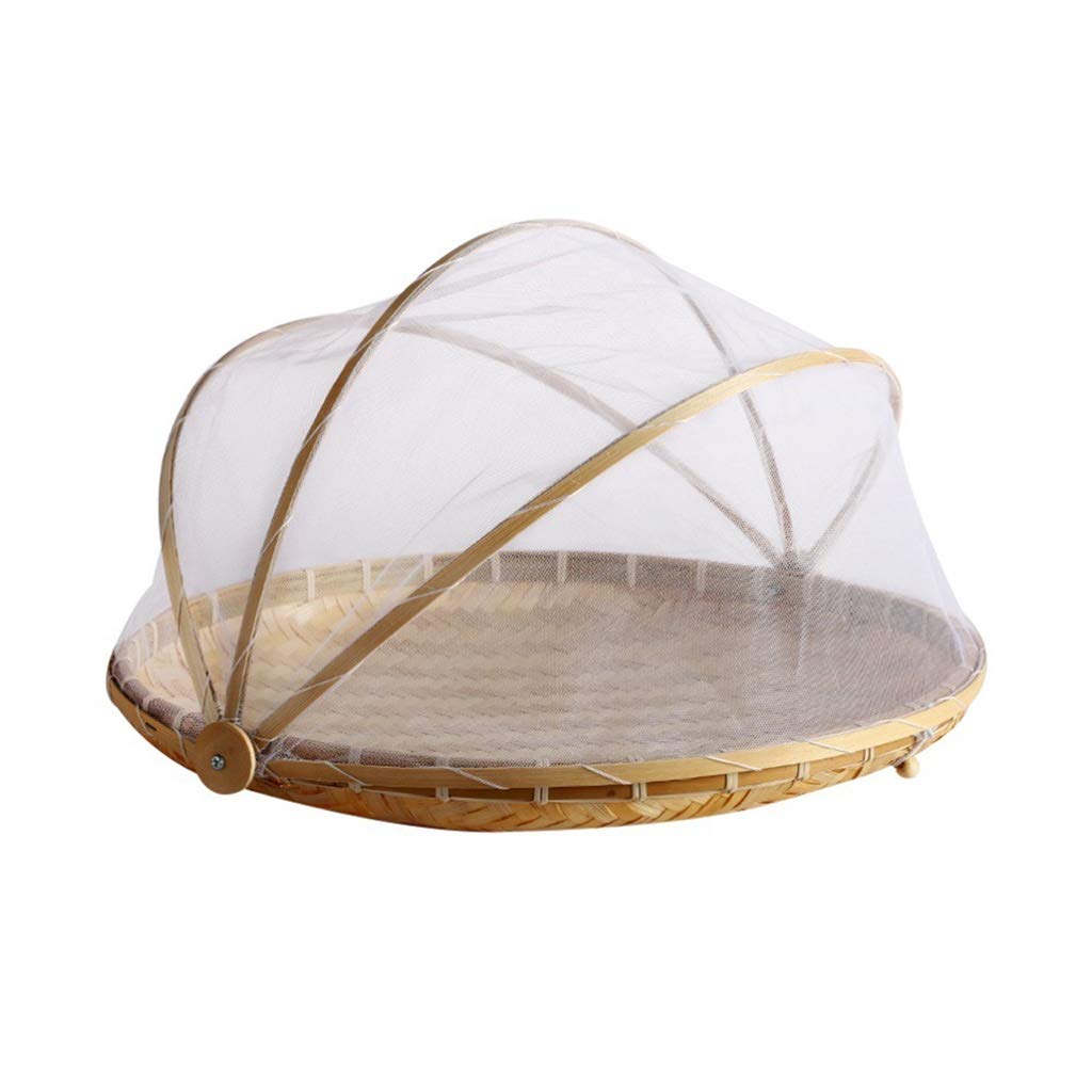 Handmade Bamboo Basket with Bug Net - Picnic & Food Storage