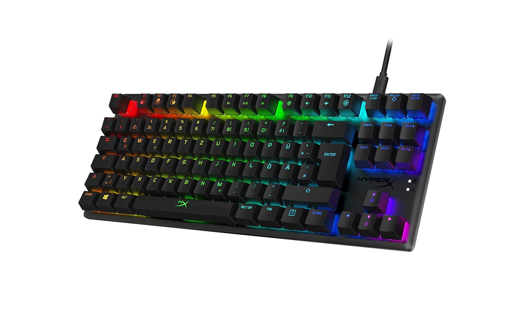 HyperX Alloy Origins Core RGB Mechanical Gaming Keyboard - USB-A, Tenkeyless Design, HyperX Red Switches (DE Layout) for PC, Mac, PS4, PS5 - Perfect for Esports, Gaming & Typing