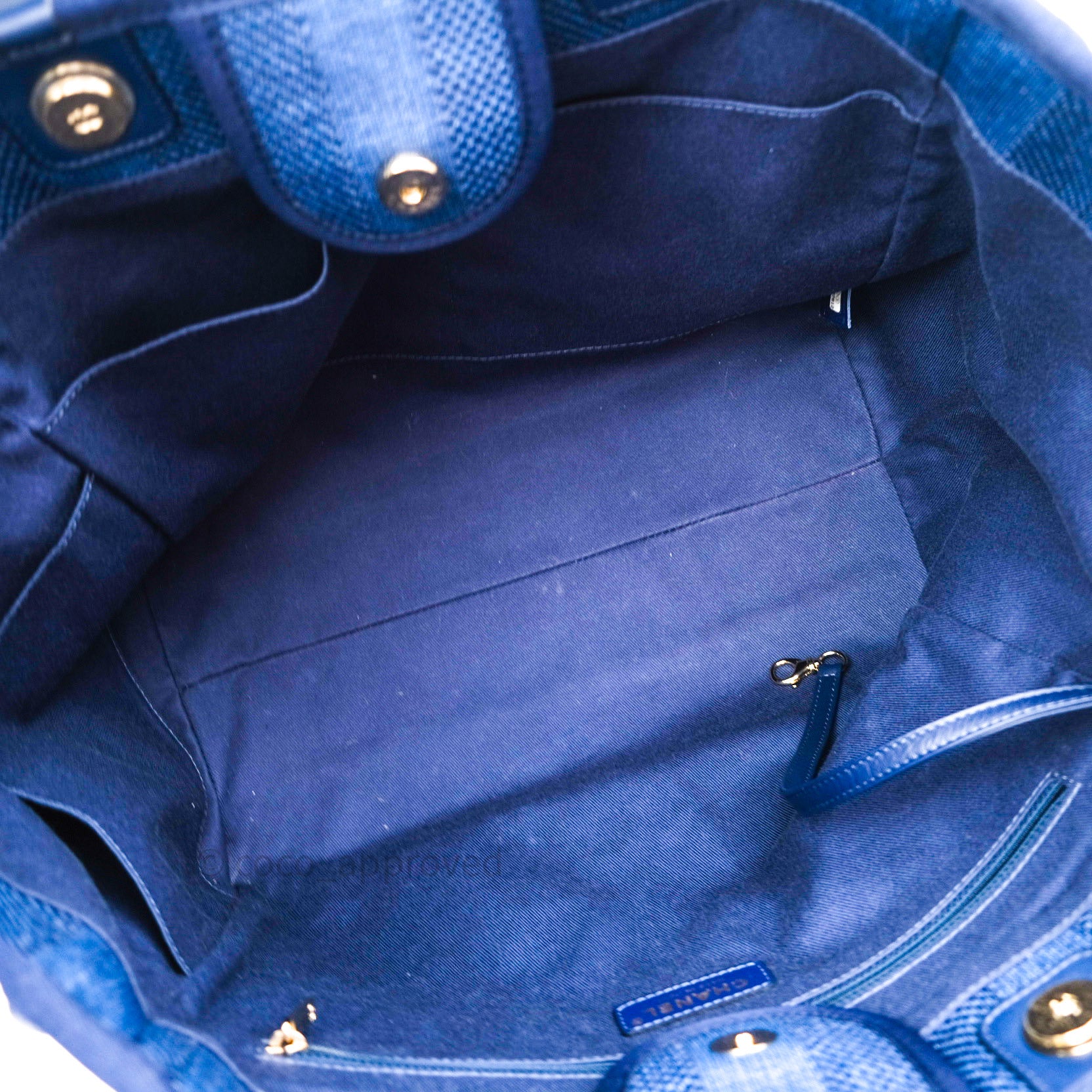 Chanel Canvas Large Deauville Tote Bag Navy Blue Striped 20S - Luxury Beach Tote for Women, Perfect for Travel, Shopping & Everyday Use