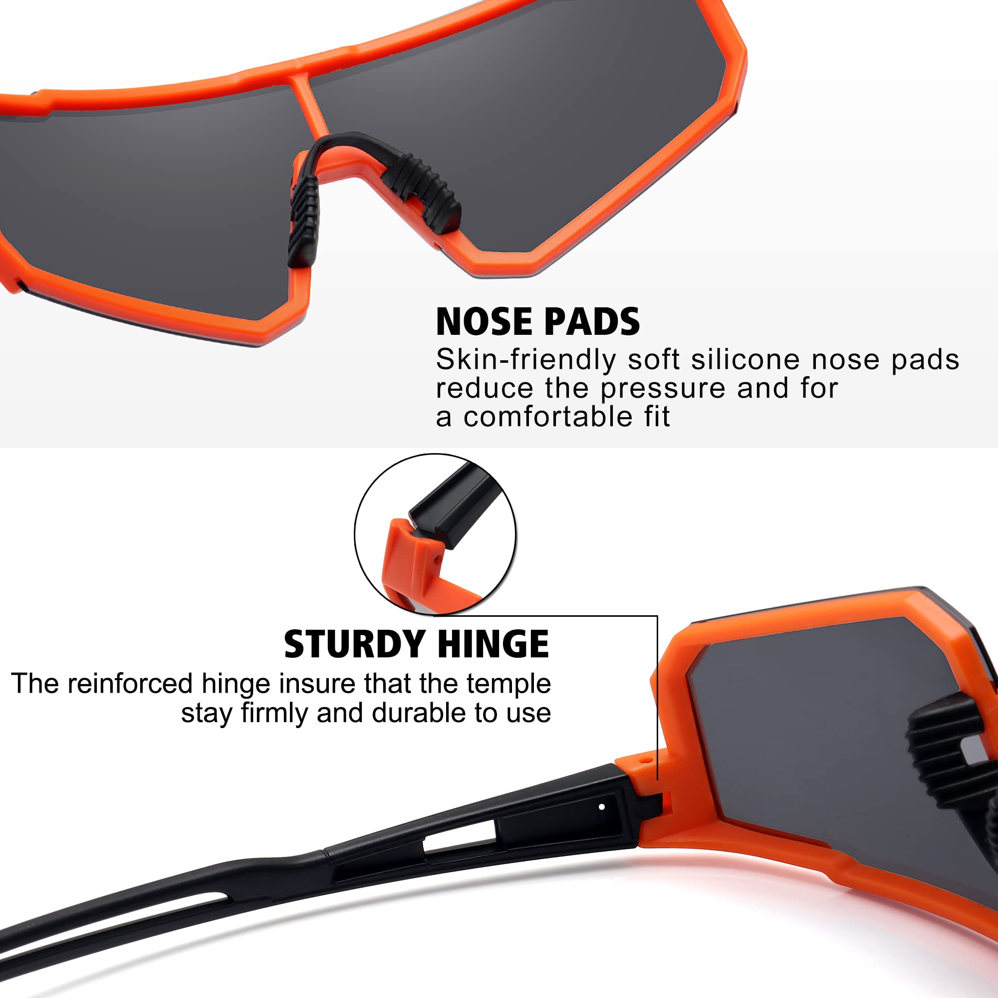 STORYCOAST Polarized Sports Sunglasses for Men & Women - UV400 Protection, Anti-Glare Driving, Fishing, Cycling & Mountain Bike Sunglasses - Perfect for Outdoor Activities & Sports Enthusiasts