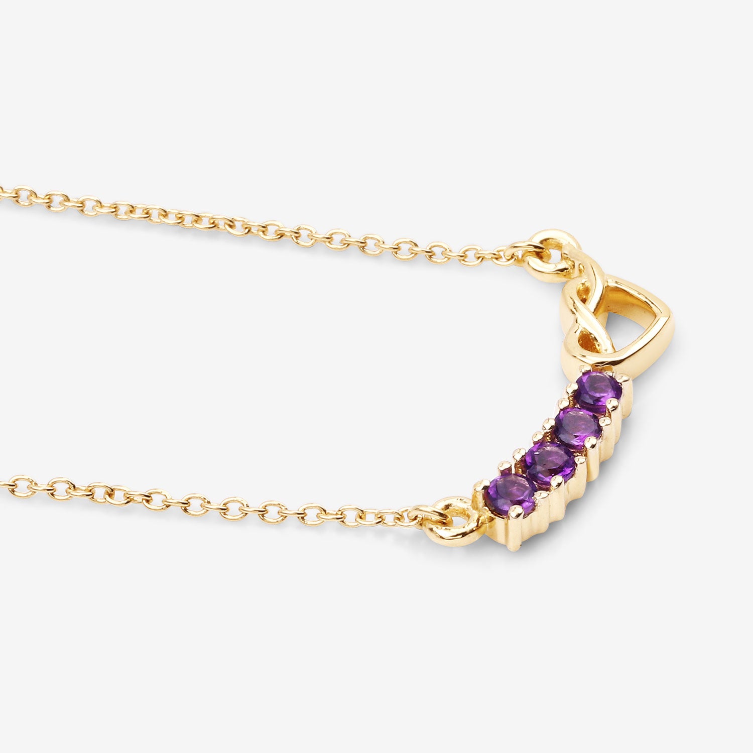 Genuine Amethyst Necklace with Heart & Infinity Symbol - Elegant Spiritual Jewelry for Women, Perfect Gift for Valentine's Day, Anniversary or Birthday