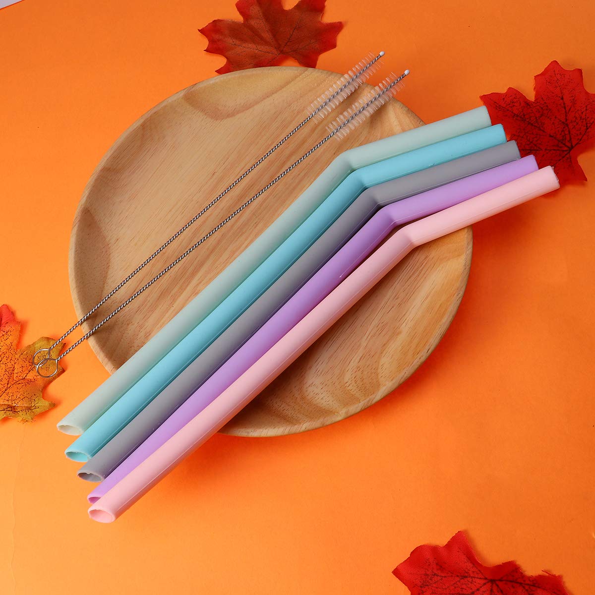 DOITOOL Reusable Silicone Straws - BPA-Free, Eco-Friendly Drinking Straws for Smoothies, Iced Coffee & Cocktails at Home or On-the-Go