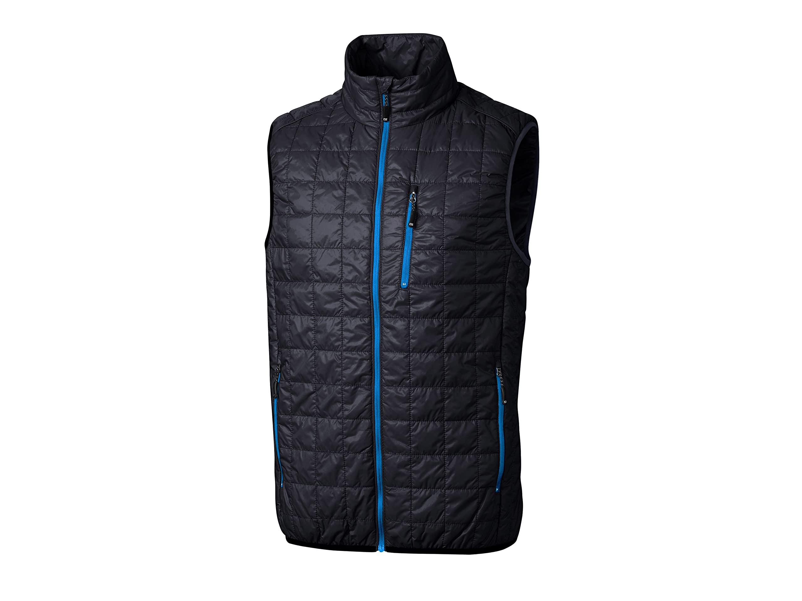Cutter & Buck Men's Rainier Primaloft® Eco Insulated Full Zip Puffer Vest - Lightweight Warm Down Jacket for Outdoor Hiking, Camping & Winter Activities